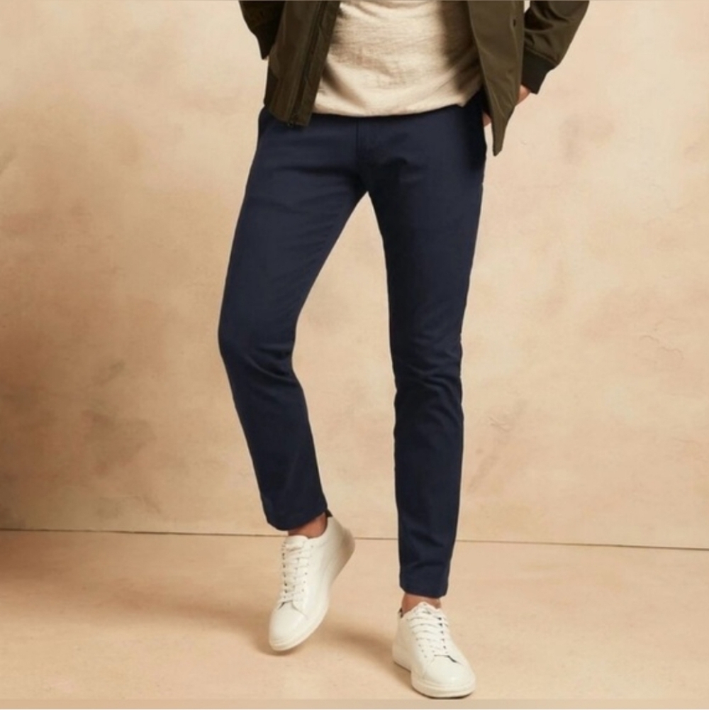 Banana Republic Fulton Skinny Chino Pants True Navy Men’s Size 31x32 Slim Fit